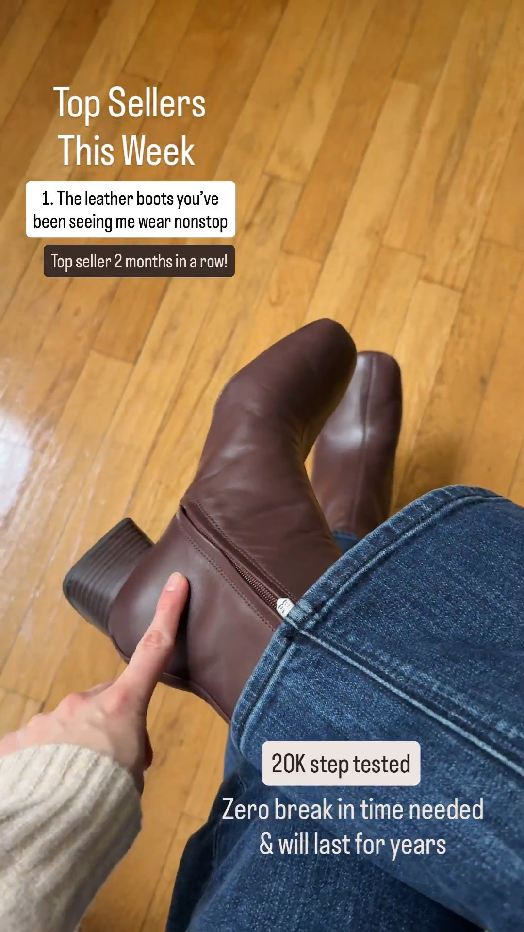 Top seller this week. Leather ankle boots 20K step tested around NYC. No break in time needed. I’m usually between 6.5 & 7. Went for 7 to wear with thick winter socks. Color is toasted pecan  

#LTKSeasonal