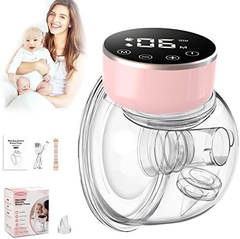 Breast Feeding Pumps with Wearable, Painless and Adjustable Breastfeeding, 24mm Flange | Amazon (US)