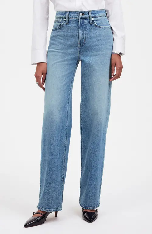 Madewell The Petite Perfect Wide Leg Jeans in Enmore Wash at Nordstrom, Size 29P | Nordstrom