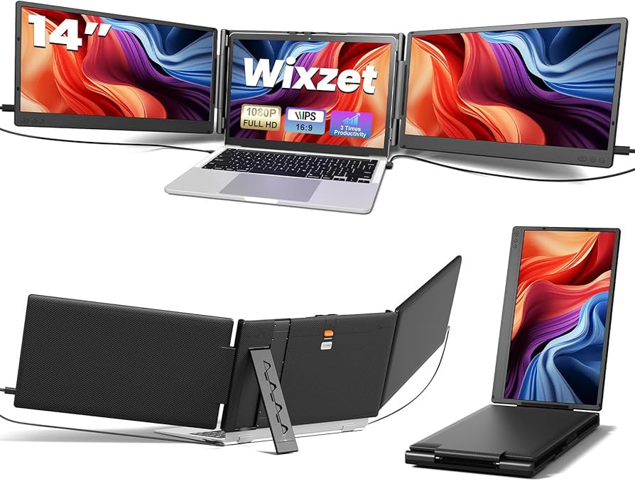 Wixzet Laptop Screen Extender, 14" FHD 1080P Portable Monitor for Laptop, Plug&Play Triple Screen... | Amazon (US)