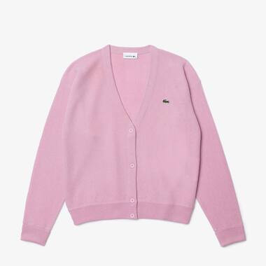 Lacoste Women's Relaxed Fit V-Neck Wool Cardigan - 32 | Lacoste (US)