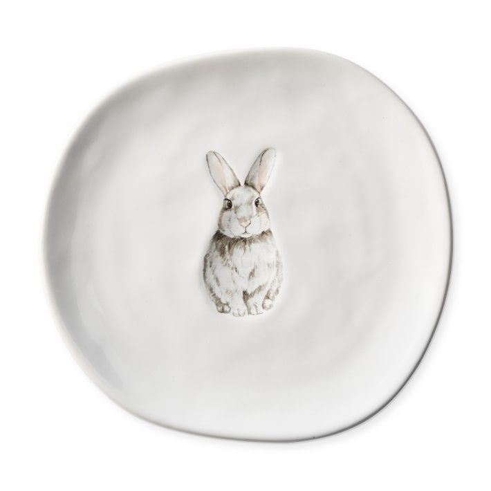 Debossed Bunny Appetizer Plates, Set of 4 | Williams-Sonoma