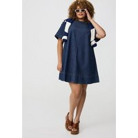 Mini Crew-Neck Denim Dress in Darkblue-Denim | Torrid (US & Canada)