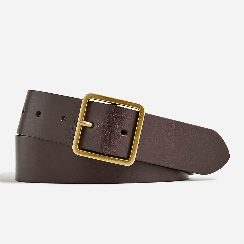 Italian leather square buckle belt | J. Crew US
