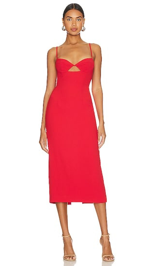 Vienna Midi Dress in Flame Orange | Revolve Clothing (Global)