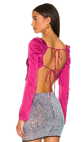 Kaela Open Back Top in Magenta | Revolve Clothing (Global)