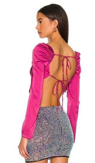 Kaela Open Back Top in Magenta | Revolve Clothing (Global)
