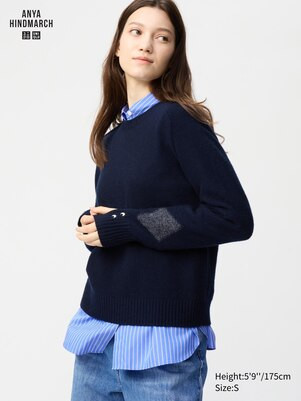 WOMEN'S ANYA HINDMARCH 100% CASHMERE CREW NECK SWEATER | UNIQLO AU | Uniqlo Australia