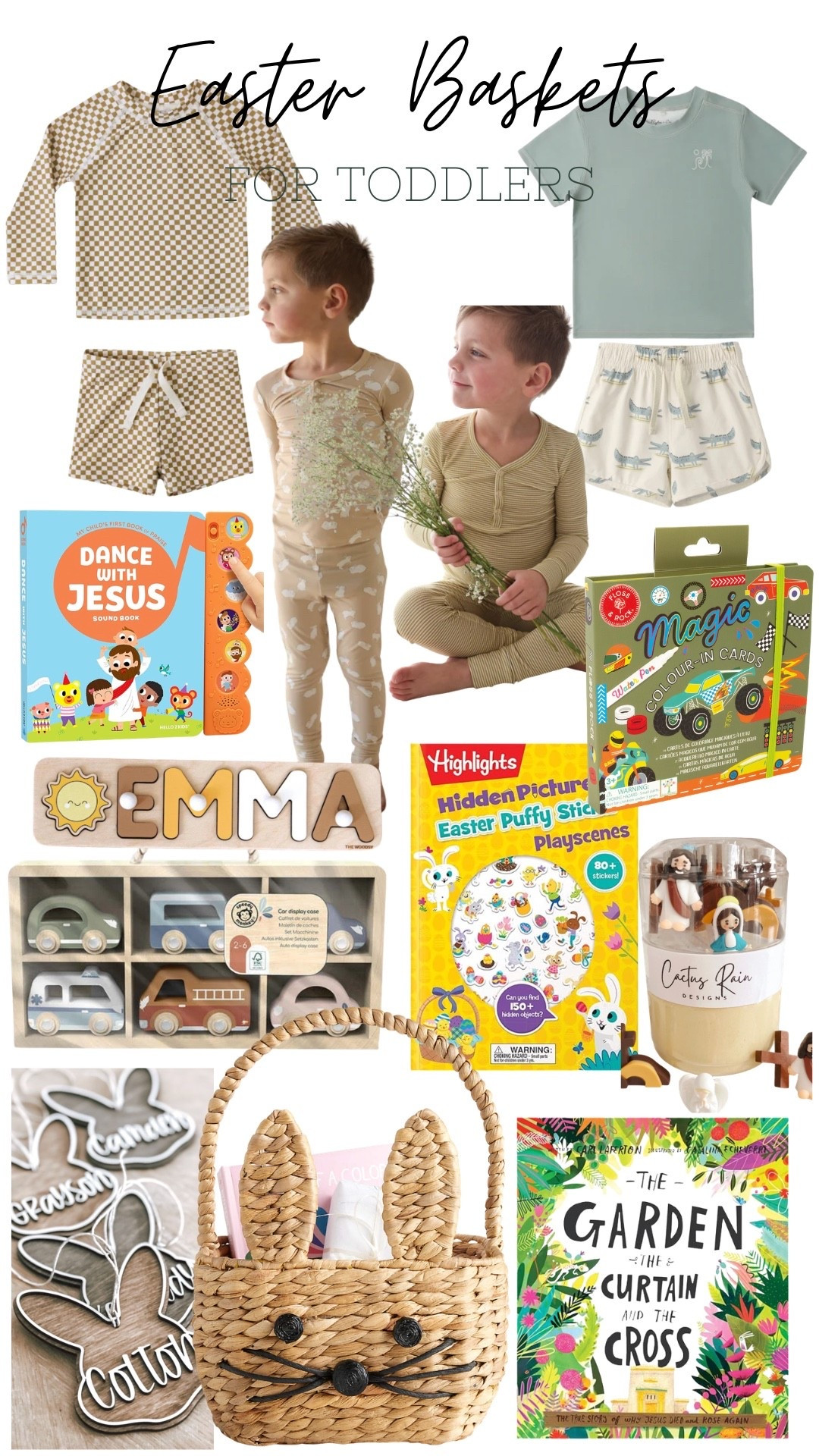 Sharing the boys’ toddler Easter baskets! Love these baskets from Crate & Kids - especially with these custom Easter basket name tags. Linking some Easter pajamas, toddler swimsuits, Easter books, activity books and toys 

#LTKmomlife #LTKKids #LTKBaby