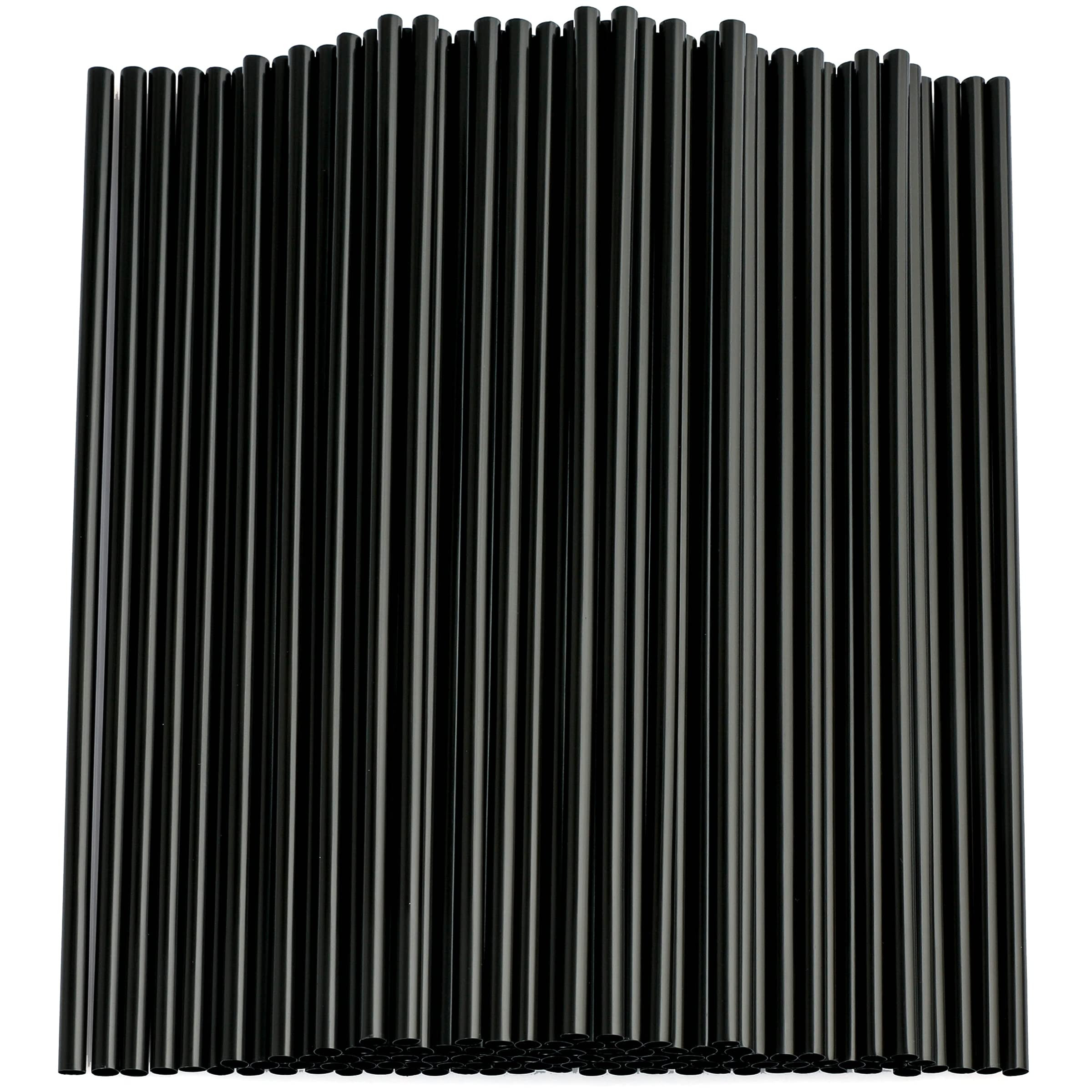 Black Straws,100 Pcs Long Disposable Plastic Drinking Straws. (0.23''diameter and 10.2"long)-Blac... | Amazon (US)