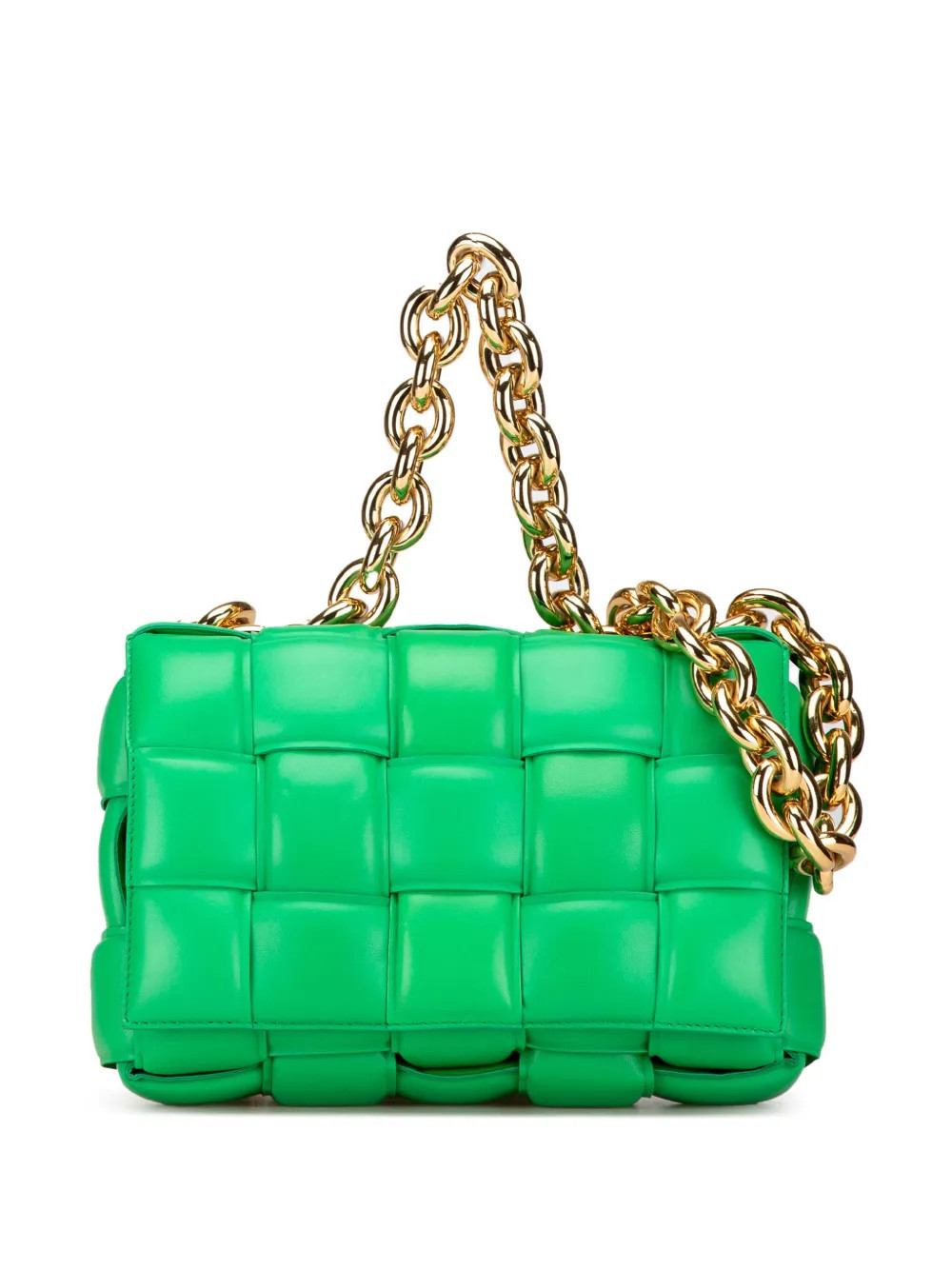 Bottega Veneta Pre-Owned 2012-2023 Nappa Intrecciato Padded Chain Cassette satchel - Green | Farfetch Global