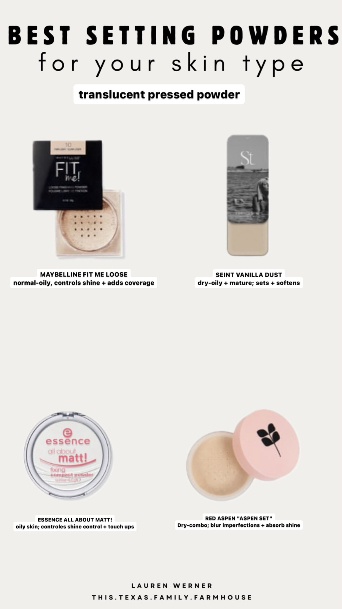 If you struggle with your makeup staying all day, try one of these setting powders!! Whether your skin is Oily or Dry, each is designed to fit your specific skin type and needs! All under $30 or less.

#LTKBeauty #LTKFindsUnder50 #LTKWedding