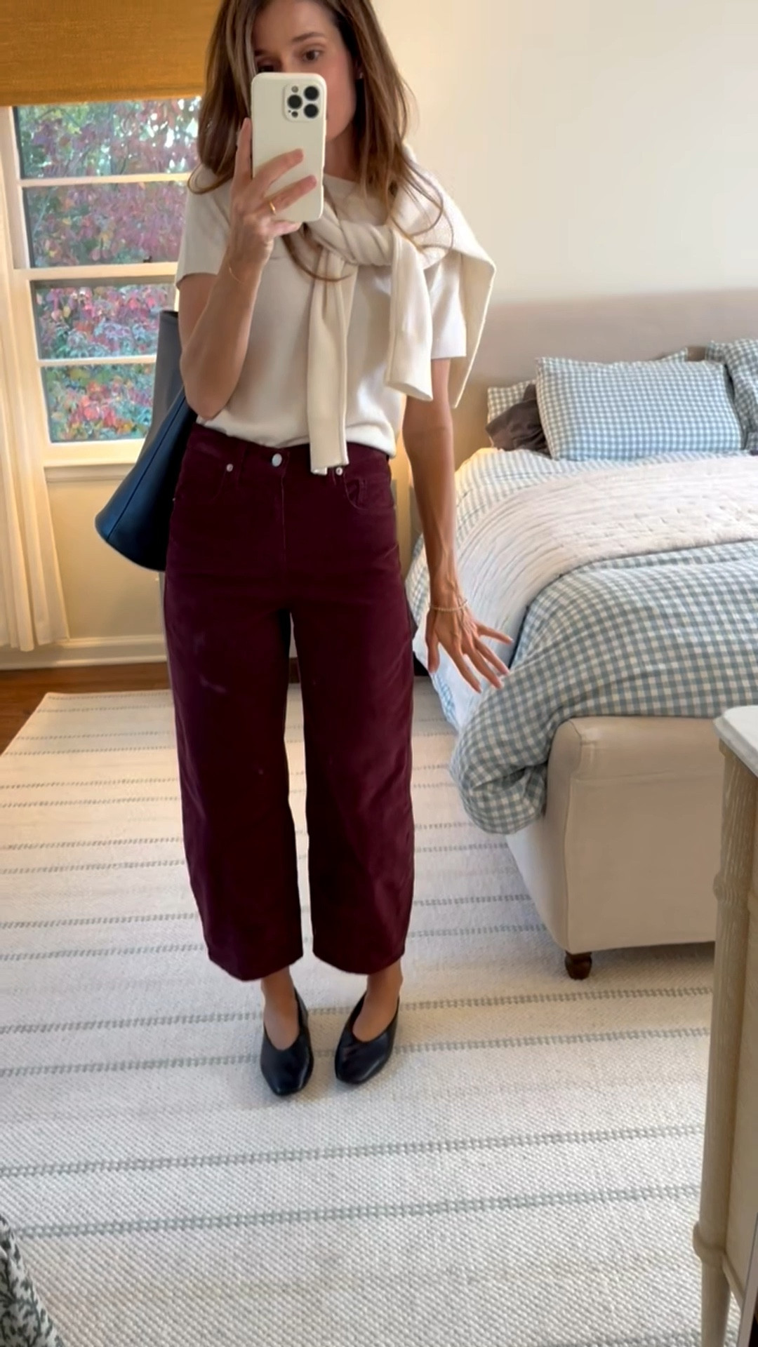 OOTD chat! Check out these Corduroy Barrel Jeans from Target! For just $35, these are an absolute steal. Super comfortable and perfect for Fall. It comes in 3 colors so I linked them all! 

This was an easy outfit to throw together. Just grabbed my Quince Mongolian Cashmere Tee (a perpetual best seller), a Quince sweater to throw over the shoulders, Madewell ballet flats and a J. Crew tote for a put together but extremely affordable OOTD! 

Sizing notes:

pants: wearing a size 2. cashmere tee & crewneck: wearing a size small in both. flats: run tts. Sharing my other recent target finds — short sleeve cardigan: wearing a small, but could have done an XS. Took a small in the other sweaters & happy with the fit! My girlfriend has the jacket on an it was sooo cute IRL!!! she said it runs tts. 

#LTKSeasonal #LTKFindsUnder100 #LTKFindsUnder50