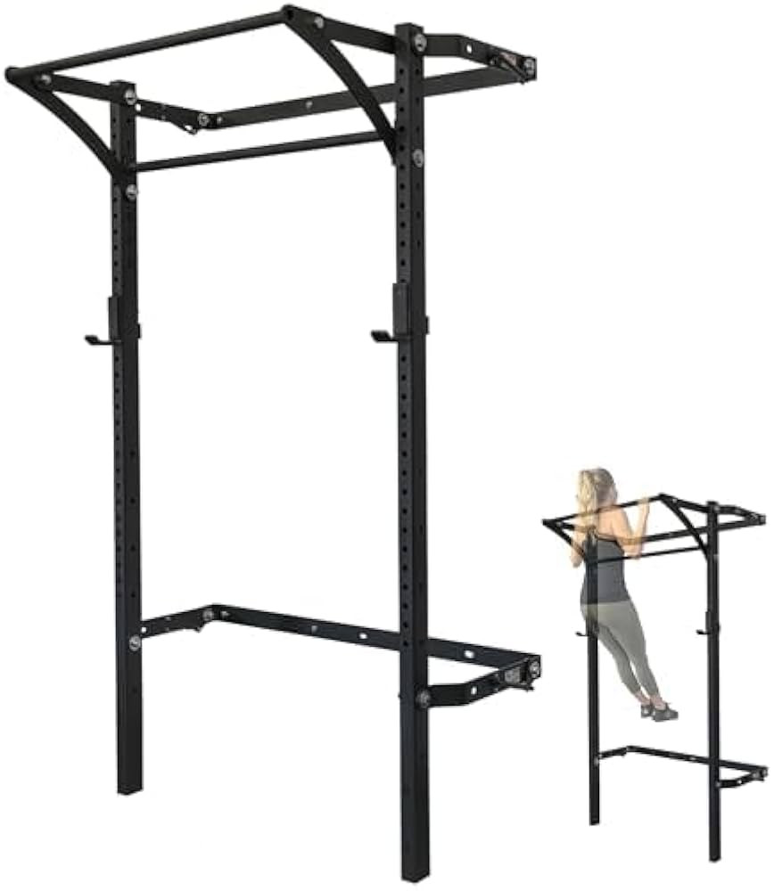 PRx Performance Murphy Foldable Squat Rack with Space-Saving Pull-Up Bar - Wall-Mounted Gym Equip... | Amazon (US)