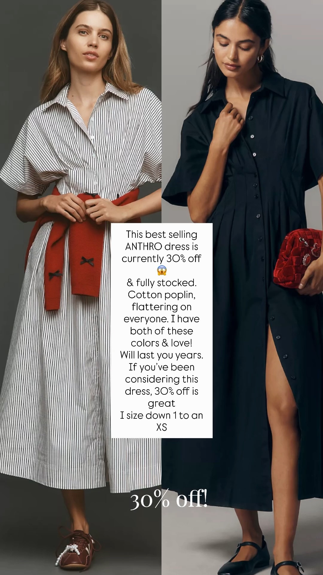 Best selling anthro dress is 30% off!! 
I have in both colors and love. Has lasted me seasons. Flattering on everyone. Works for so many events!

I size done one to an XS
@Anthropologie

#LTKOver40 #LTKTravel #LTKSaleAlert