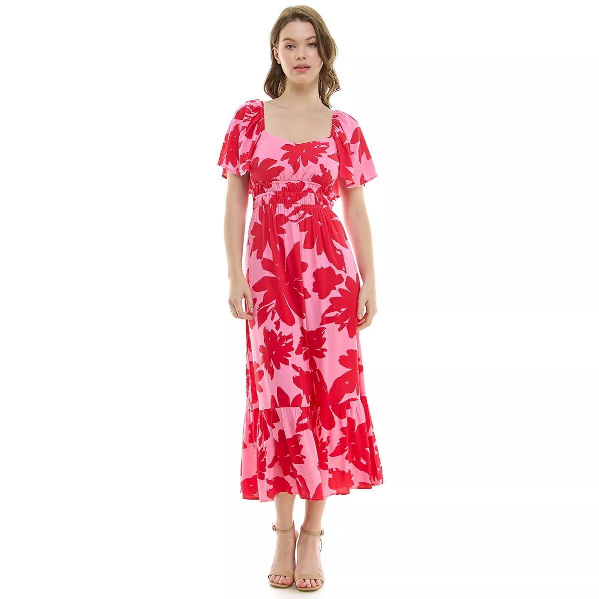 Juniors' Lily Rose Flutter Sleeve Maxi Dress | Kohl's