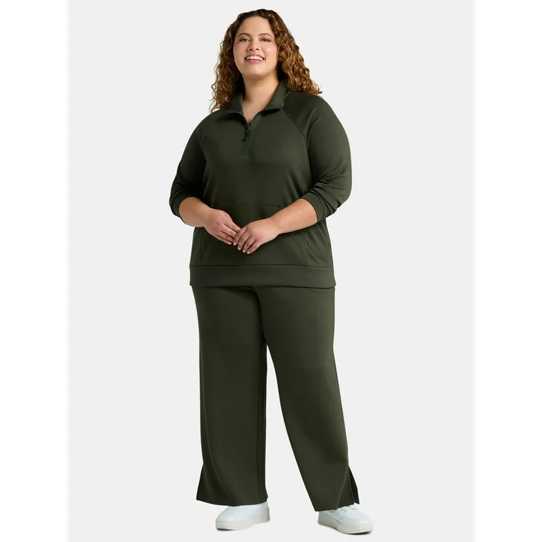 Terra & Sky Women's Plus Scuba Knit Sweatshirt and Sweatpants Set, 2-Piece, Sizes 0X-4X | Walmart (US)