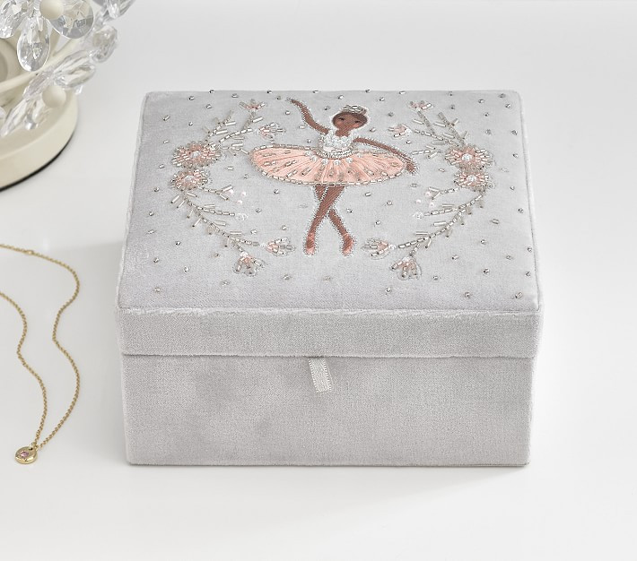 Tia Ballerina Velvet Jewelry Box | Pottery Barn Kids