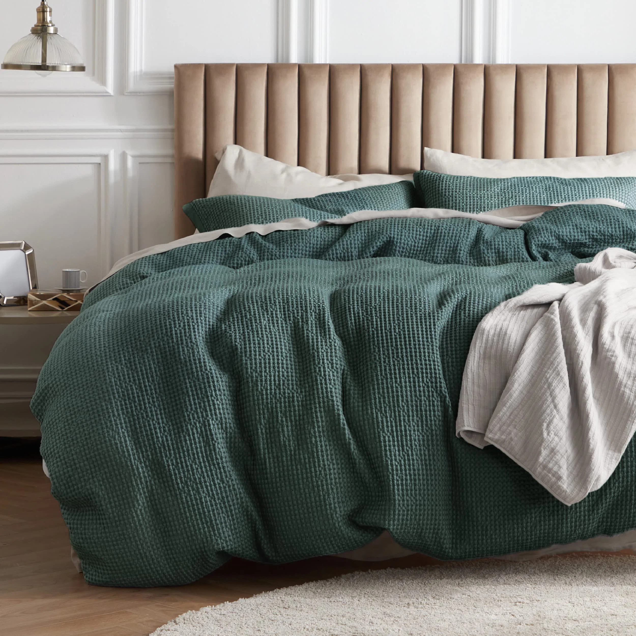 Essential Bedsure Cotton Duvet Cover Set - 100% Cotton Waffle Weave Coconut Duvet Cover GentleSof... | Wayfair North America
