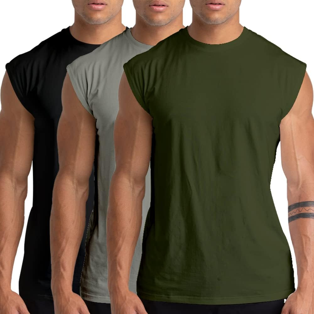 Holure 3 Pack Men's Gym Tank Tops Workout Sleeveless T-Shirts Athletic Muscle Tank Training Bodyb... | Amazon (US)
