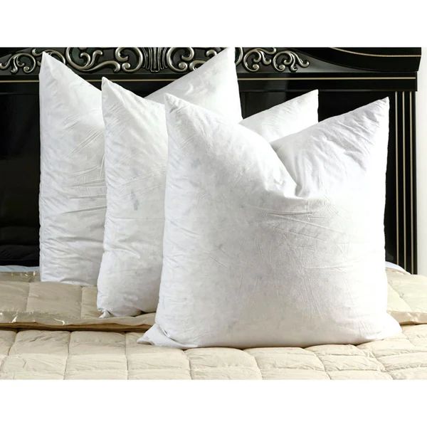 White Cotton Down and Feather Euro Square Pillow (Set of 2) | Bed Bath & Beyond