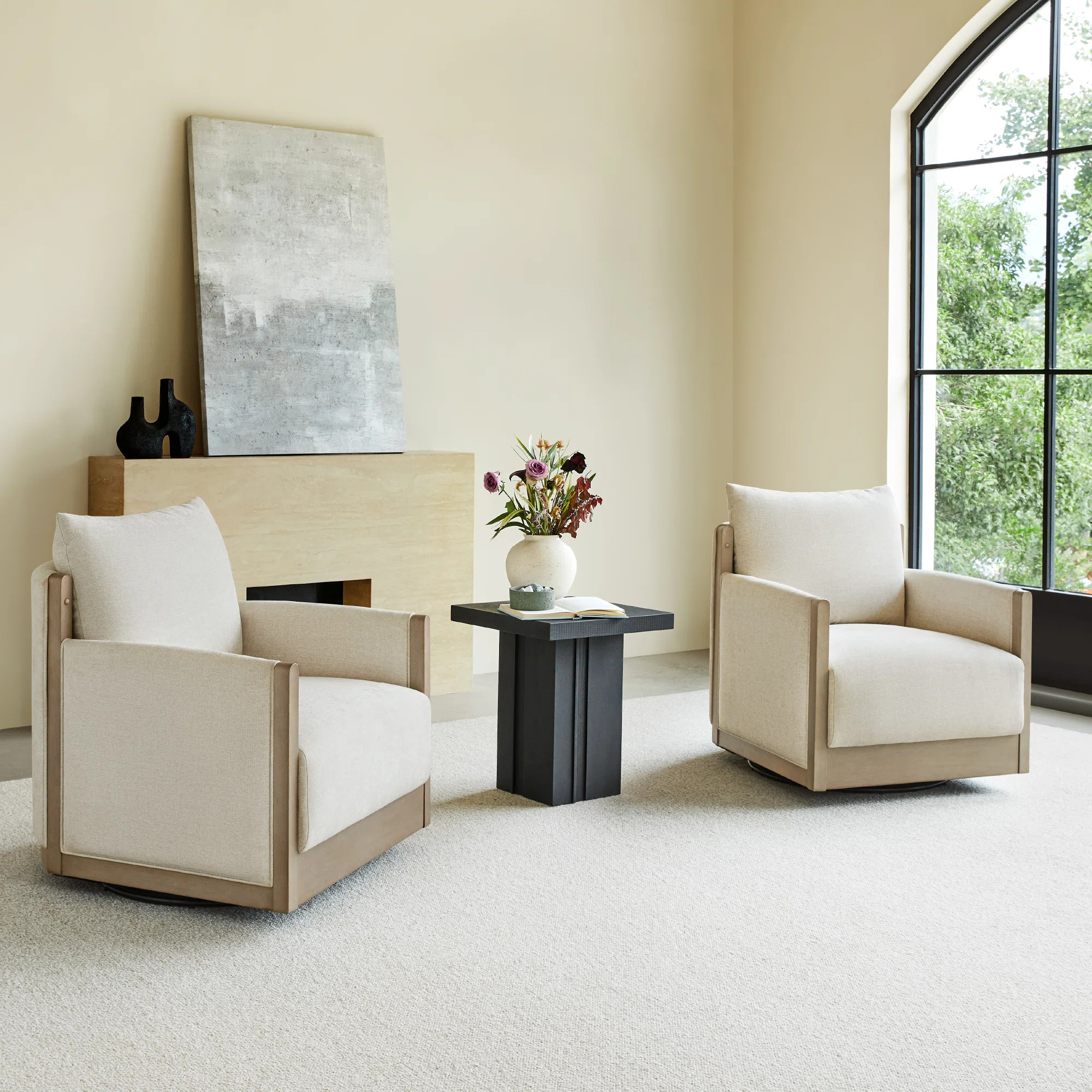 Zenda Upholstered Swivel Accent Chair (Set of 2) | Wayfair North America