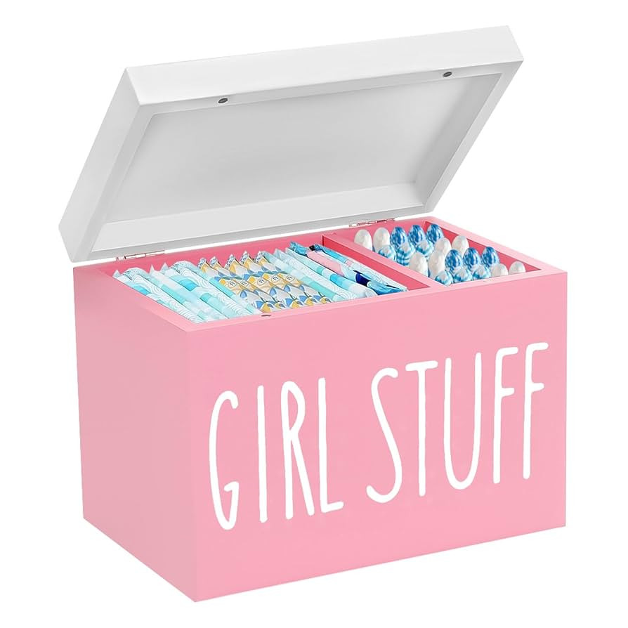 Tampon Holder for Bathroom, Feminine Product Organiser with 2 Compartments and Lid, Cotton Pads C... | Amazon (DE)