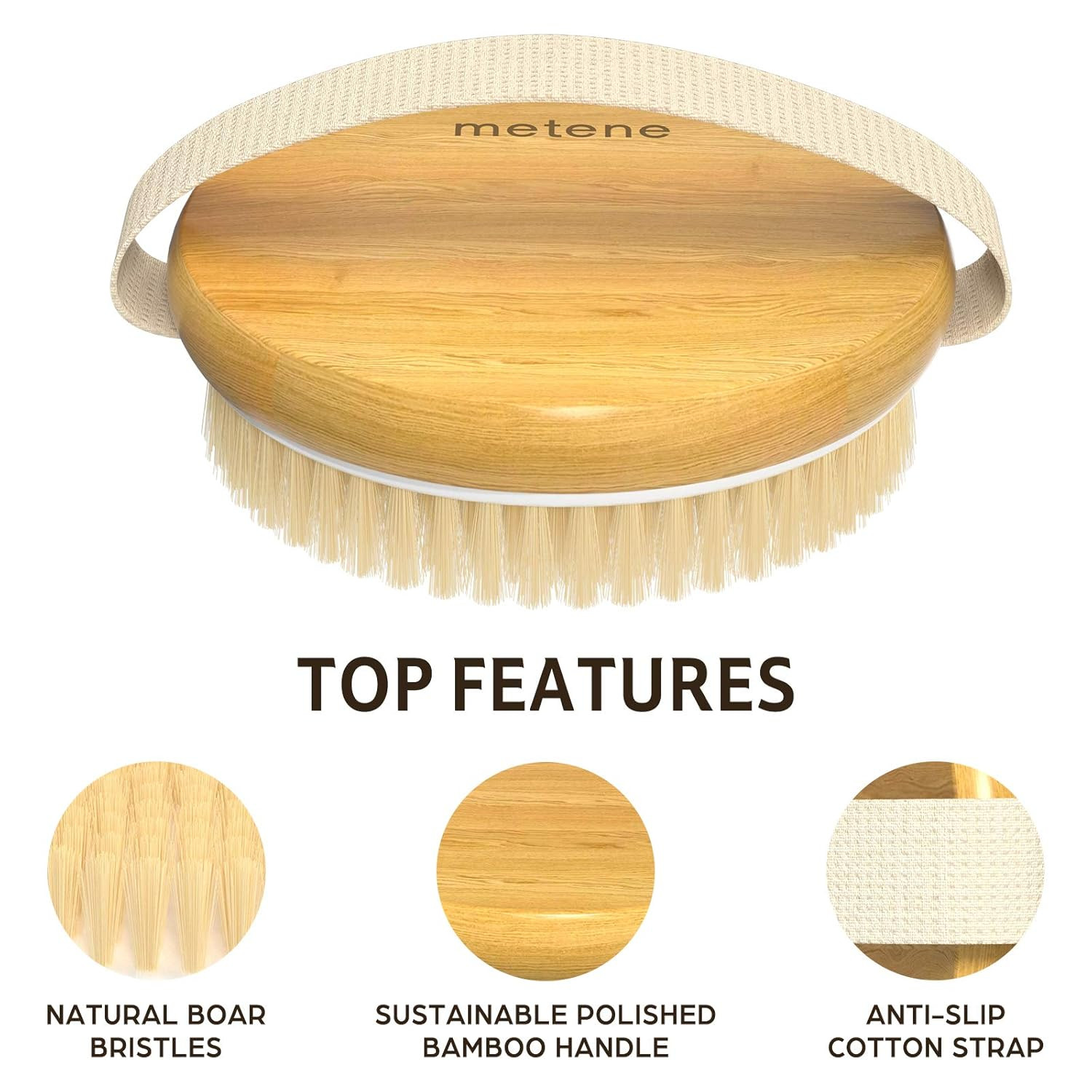 Metene 2 Pack Bamboo Dry Body Brushes, Shower Brush Wet and Dry Brushing, Dry brush for Cellulite... | Amazon (US)