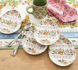 Botanical Bunny Stoneware Egg Appetizer Plates - Set of 4 | Pottery Barn (US)
