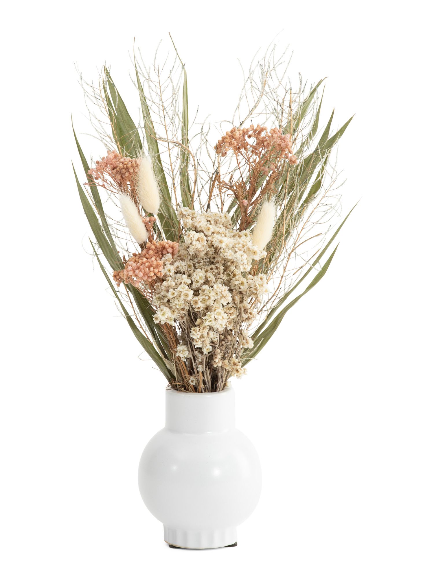 10in Dried Floral Arrangement In Orb Vase | Home | Marshalls | Marshalls