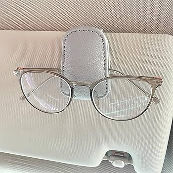 KIWEN Sunglasses Holders for Car Visor, Magnetic Leather Glasses Eyeglass Clip for Car, Ticket Ca... | Amazon (US)