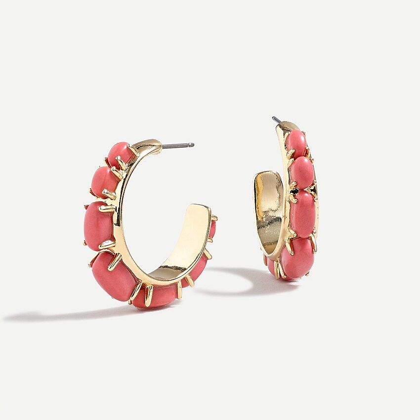 Candy stone hoop earrings | J.Crew US