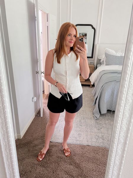 Today’s work from home look!

Vest: small
Shorts: 28 (I size up on shorts)

#LTKstyletip #LTKfindsunder100 #LTKSeasonal