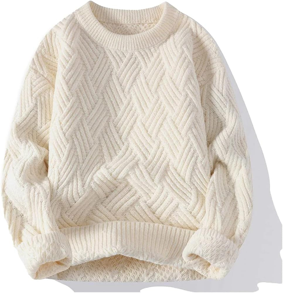 Aelfric Eden Oversized Knit Sweater Solid Vintage Pullover Sweater Unisex Woven Crewneck Knitted ... | Amazon (US)