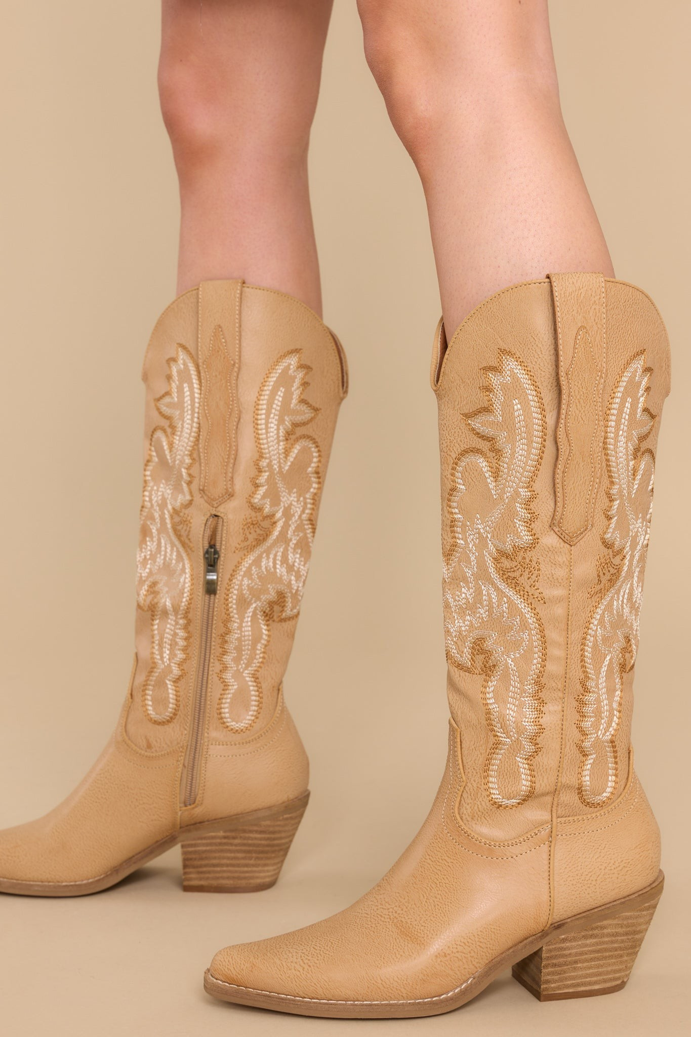 Southern Belle Tan Boots | Red Dress 