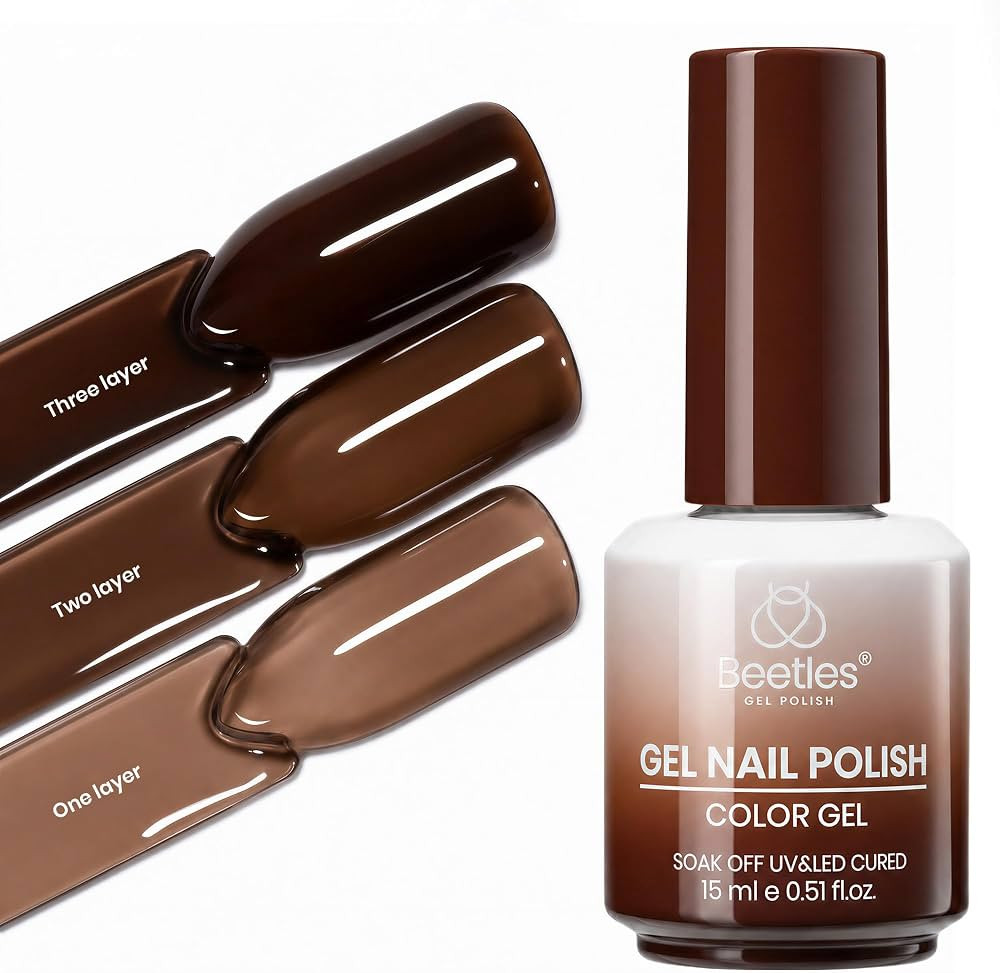 Beetles Jelly Brown Gel Nail Polish - Morning Mocha 15ML Tortoise Gel Nail Polish Sheer Transluce... | Amazon (US)