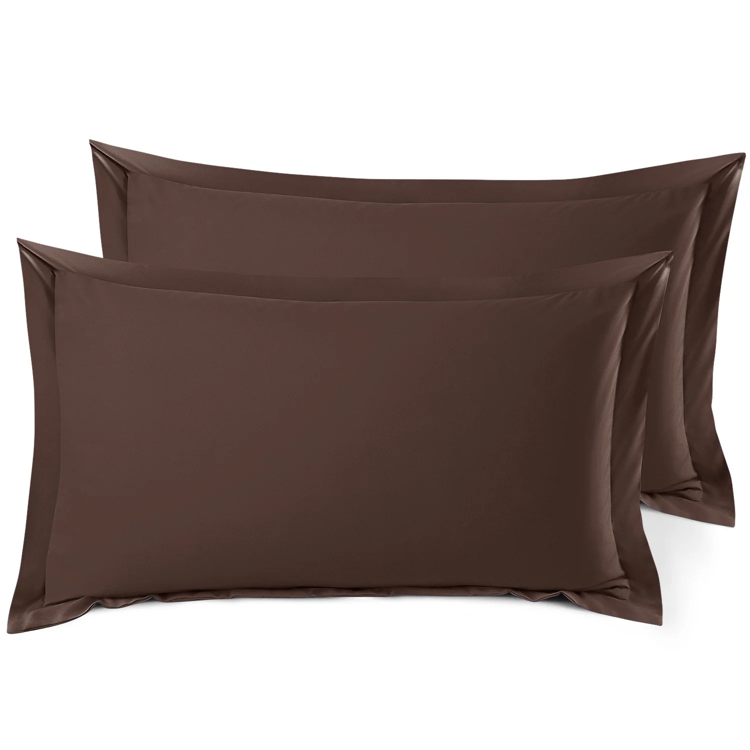 Nestl Pillow Sham Set of 2, Premium 1800 Series Double Brushed Bed Pillow Cases, Chocolate Brown,... | Walmart (US)