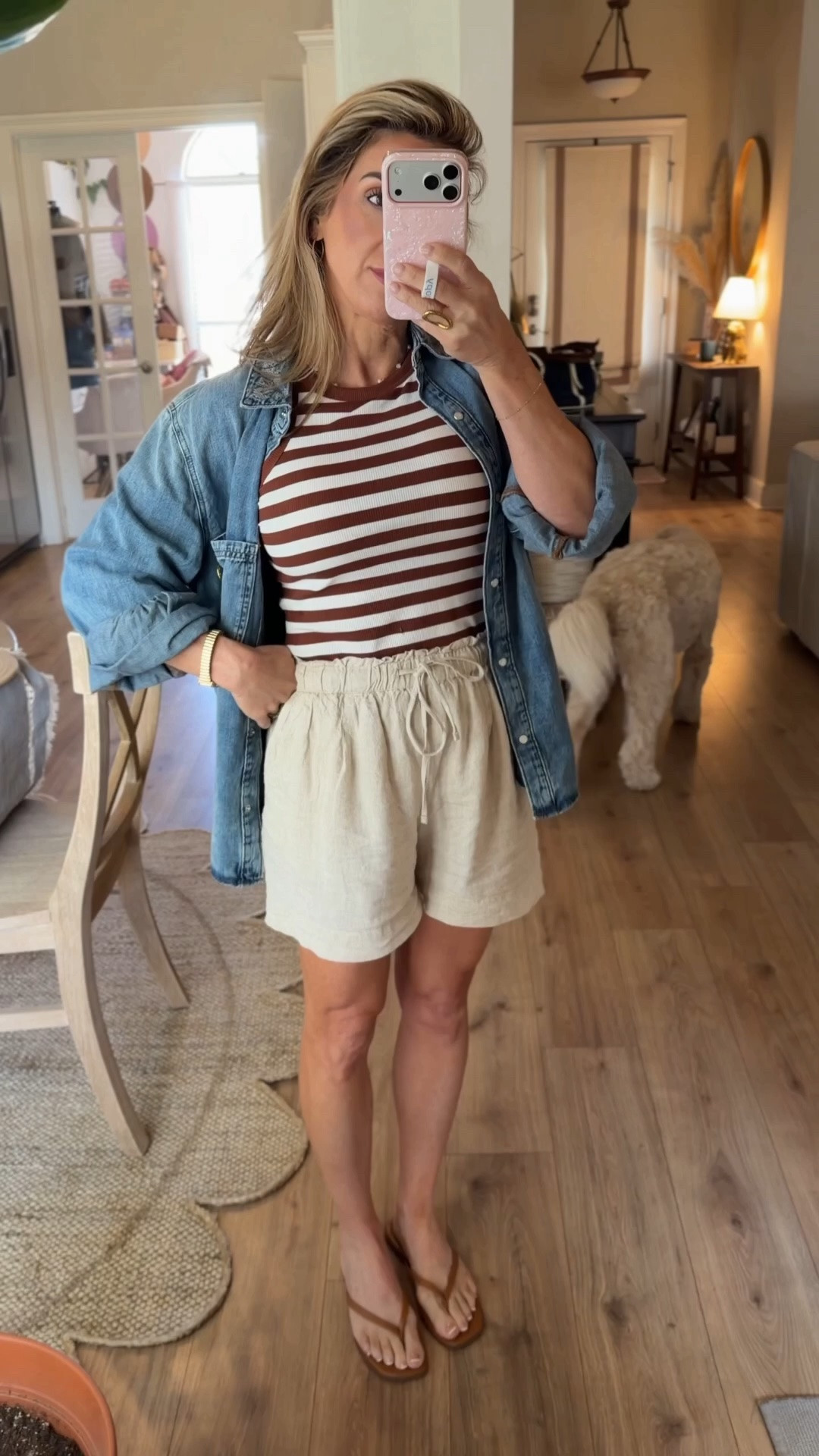 The Weekend outfit. ☀️✌🏻

Summer outfits over 40, stripe tank top, early fall outfits women, denim button down shirt, sandals, mom outfits, weekend outfits

#LTKdayinmylife #LTKootd #LTKmomlife

#LTKootd #LTKdayinmylife #LTKmomlife