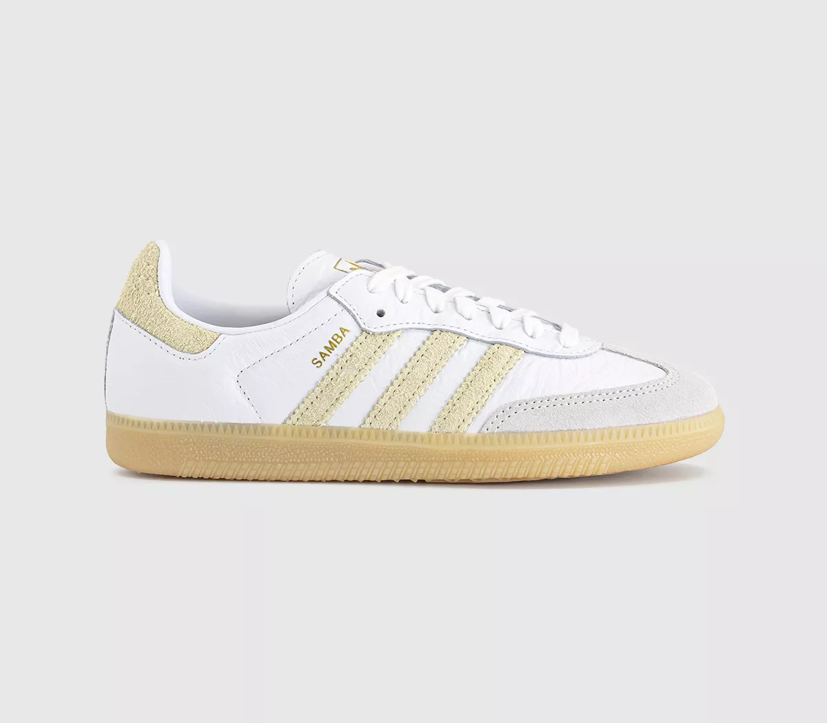 adidas Samba OG Trainers White Sail Yellow Gum - Women's Trainers | Office Shoes (UK)
