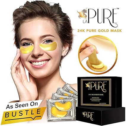 LA PURE 24K Gold Eye Treatment Masks - Under Eye Patches, Dark Circles Under Eye Treatment, Under... | Amazon (US)