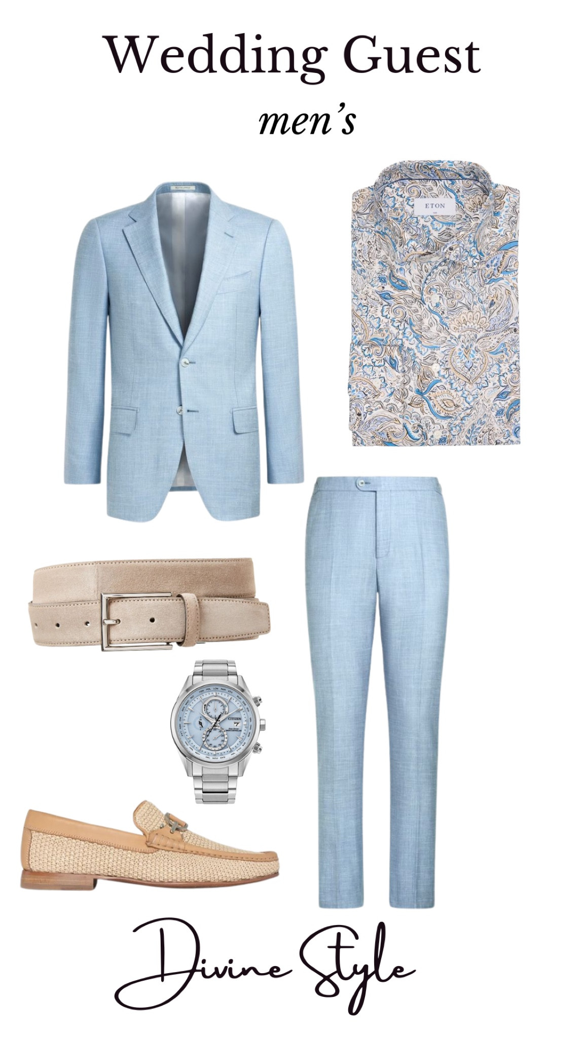 Be the most stylishly dressed wedding guest wearing a spring suit and print shirt. Love this neutral blue suit you can wear over and over.

#LTKshoecrush #LTKmens #LTKwedding