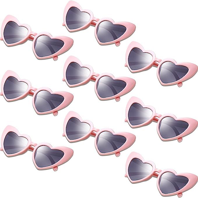 9 Pairs Heart Shaped Sunglasses Vintage Heart Sunglasses Women Retro Eyeglasses for Shopping Trav... | Amazon (US)