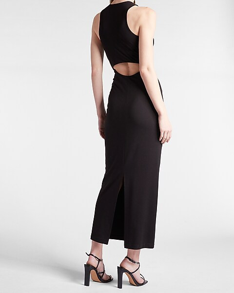 Body Contour High Neck Back Cutout Maxi Dress | Express