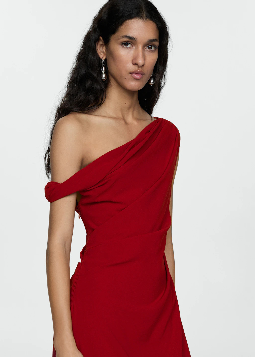 Asymmetrical pleated dress | MANGO (US)
