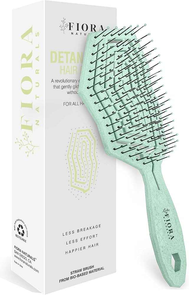 Fiora Naturals Hair Detangling Brush -100% Bio-Friendly Detangler hair brush w/Ultra-soft Bristle... | Amazon (US)