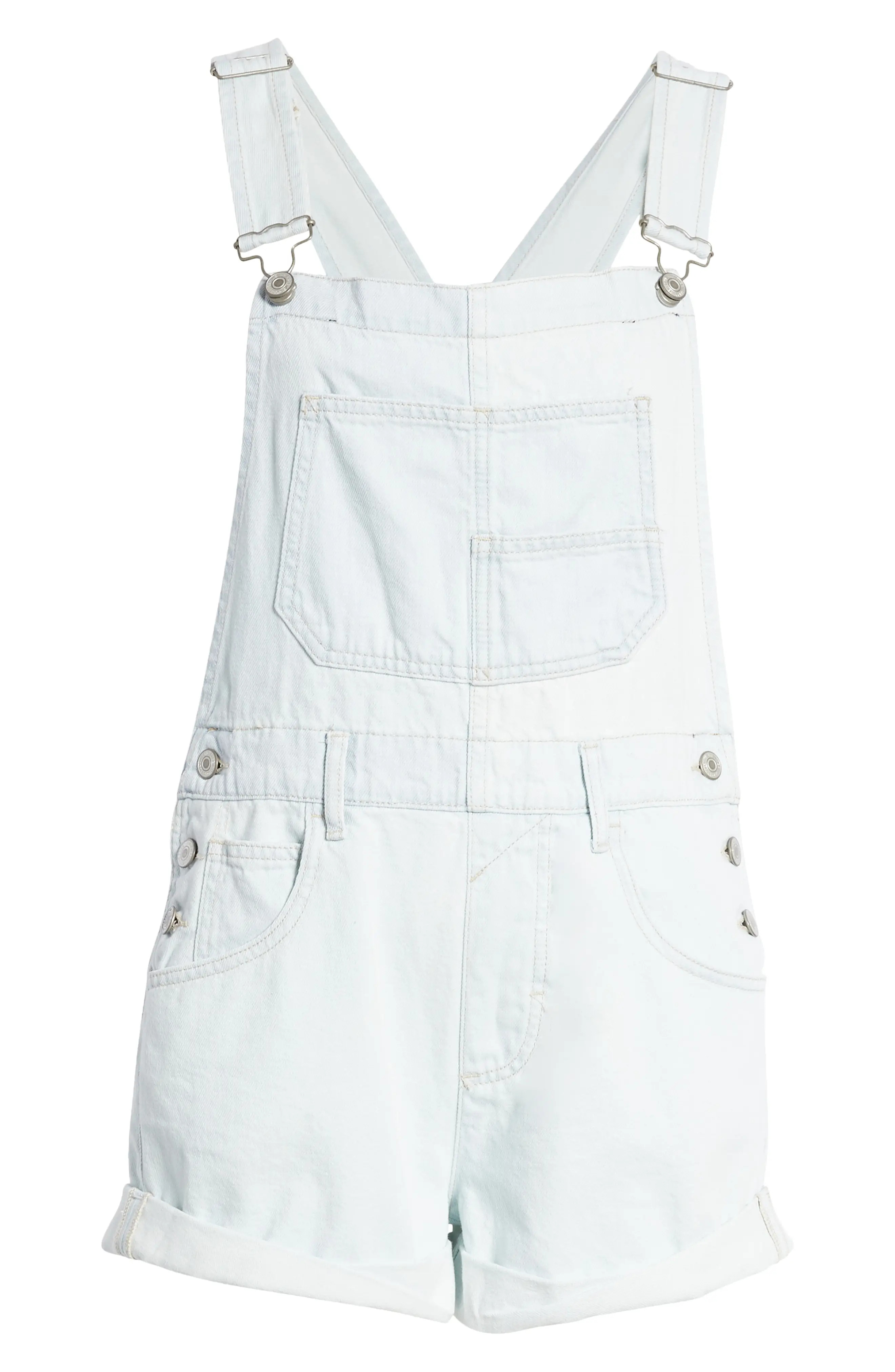 Free People We the Free Ziggy Denim Shortalls in Bleach Bloom at Nordstrom, Size X-Small | Nordstrom