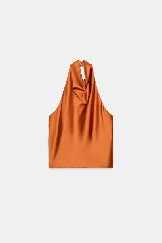 SATIN HALTER TOP | Zara UK