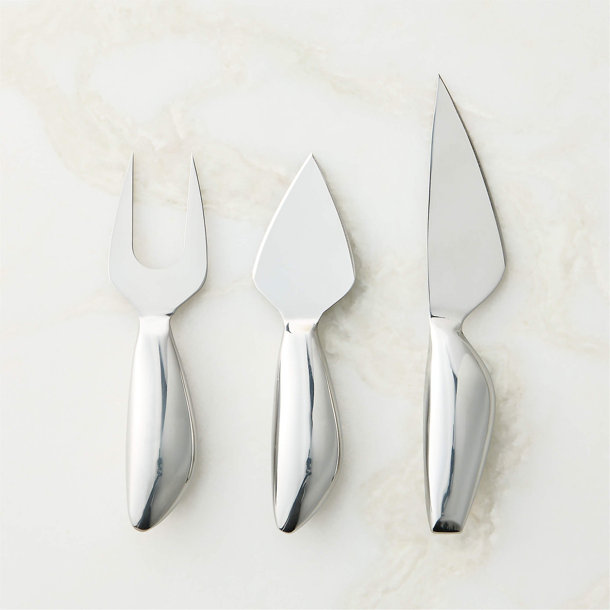 Capra 3-Piece Stainless Steel Cheese Knives | CB2 | CB2