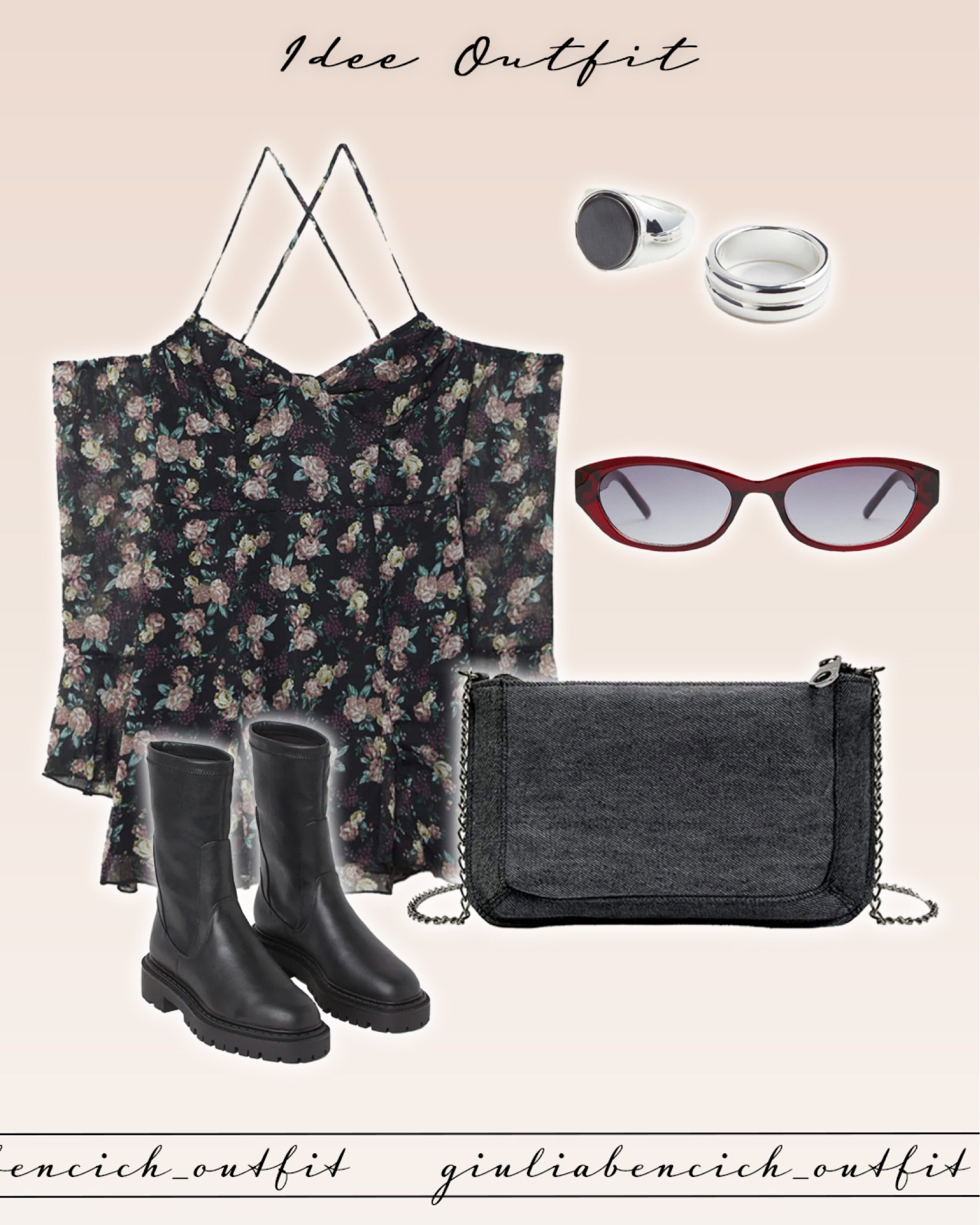 Outfit casual// Abito floreale // Abito corto // Outfit per festa // Stivali neri // Anelli argento // Borsetta denim // Occhiali da sole 

#LTKunder50 #LTKeurope #LTKxNSale