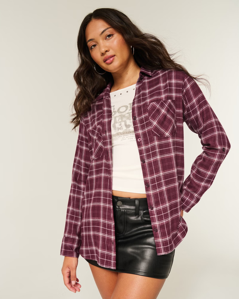 Oversized Flannel Shirt | Hollister (UK)